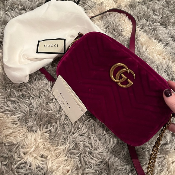 Gucci Handbags - Gucci Velvet Crossbody- Purple